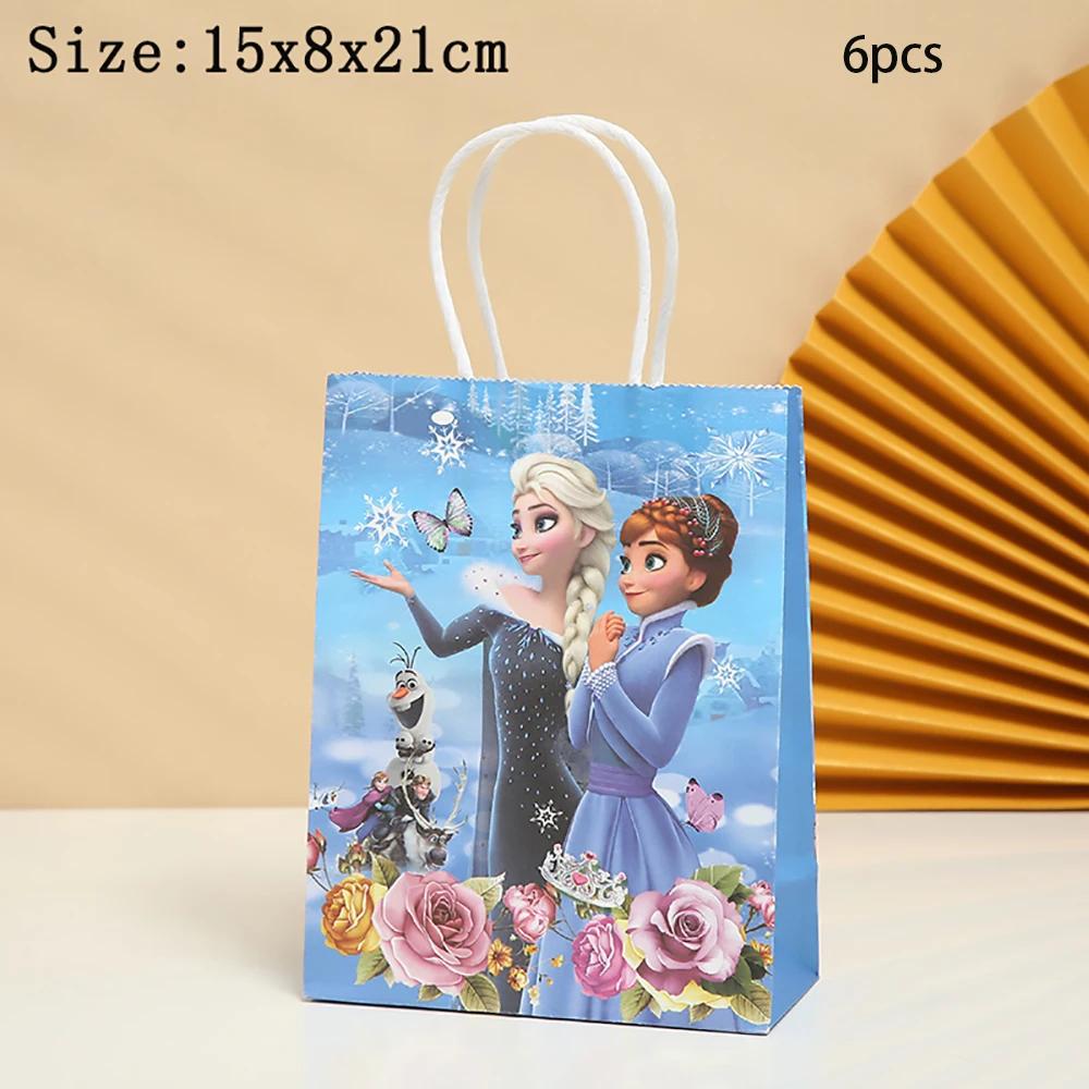 Wrapping de papel para embrulho de presente, 6 unidades, 21x15cm, disney, tema frozen, princesa, av, desenho animado, suprimentos para compras e festas - Image 1