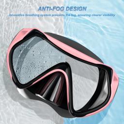 Anti-Fog Diving Snorkeling Mask Set para crianças, máscara de natação, snorkel grátis, óculos de natação com tampa do nariz, moldura grande - Image 2