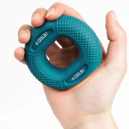 Anéis de aperto de mão para treinamento de força, Silicone Hand Gripper, Dedo Extension Trainer com 2 níveis de resistência - Image 3
