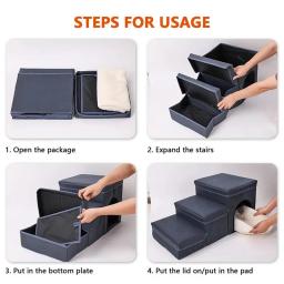 Passos dobráveis para animais de estimação com caixa de armazenamento, Escada para cães, Passos portáteis para cães, Escada para casa, Sofá-cama - Image 5
