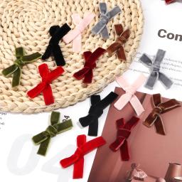 10 Pçs/lote 6*3.5cm Laços de Fita de Veludo Coloridos Feitos À Mão Para DIY Artesanato de Costura Roupas Headwear Acessórios Festa Decoração de Casamento - Image 3