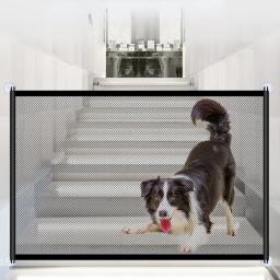 Pet Isolamento Barreira Nylon Mesh, Dog Gate Guard, Cerca de Separação, Divisor, Não Necessidade de Soco Buraco, Dobrável, Respirável, Segurança - Image 1