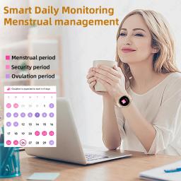 Lige novo bluetooth chamada relógio inteligente masculino chamada lembrar senhoras monitor de saúde fisiológica à prova dwaterproof água lanterna led smartwatch feminino - Image 5