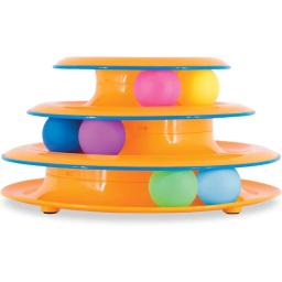Torre de brinquedo interativa para gatos, brinquedos giráveis, auto Hi Ball, jogando, treinamento de inteligência, acessórios para gatos, 4 níveis - Image 4