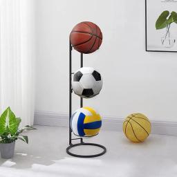 Rack de armazenamento de bola de basquete, suporte de armazenamento de bola de cubo de 3 camadas, equipamento esportivo, suporte de exibição vertical inovador - Image 3