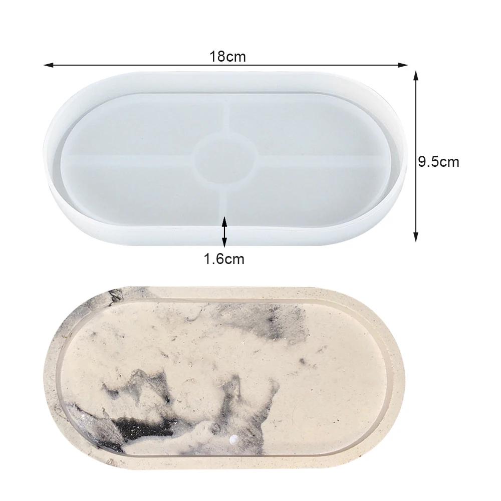 Oval Bandeja De Armazenamento De Silicone Molde, DIY Flower Pot Base, Fabricação De Artesanato, Gesso Resina Epóxi, Coaster Dish, Moldes De Fundição, Decoração De Casa - Image 1