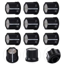 Botão de tom de guitarra, 6mm, buraco, baixo, preto, 10x12x4x2cm, tipo d, plástico, folha de alumínio, potenciômetro, 10 peças - Image 4