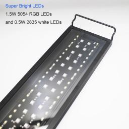 Atualize a lâmpada conduzida do tanque de peixes da luz do aquário com os suportes extensíveis rgbw timer dimmer 0-100% programável 24/7 controle remoto - Image 2
