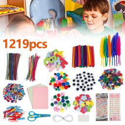 DIY Arte Artesanato conjuntos para crianças, crianças artesanato suprimentos, Kits criativos para projetos escolares, atividades do partido, 1219 PCs - Image 1