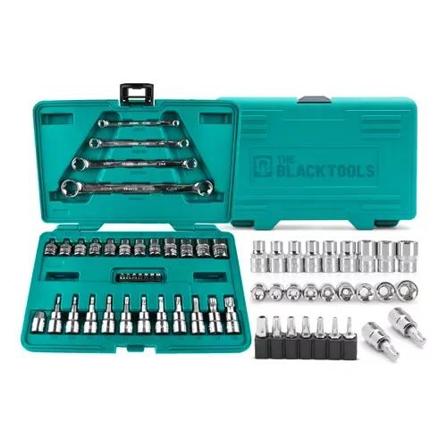 Kit de Ferramentas Multifuncional em Titânio com Chaves Torx Masculinas e Femininas, Spray de Pimenta e Acessórios EDC - 35 Peças para Chave de Carro