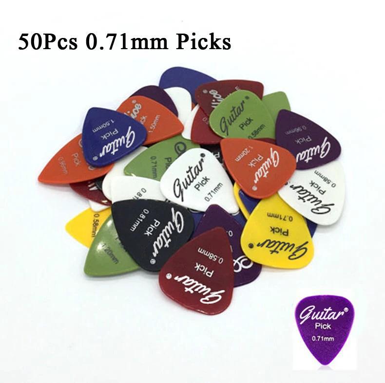 50 Pçs/set Palheta de Guitarra Elétrica Palhetas de Música Acústica Palheta 0.58/0.71/0.81/0.96/1.20/1.50mm Espessura Acessórios de Guitarra GYH - Image 1