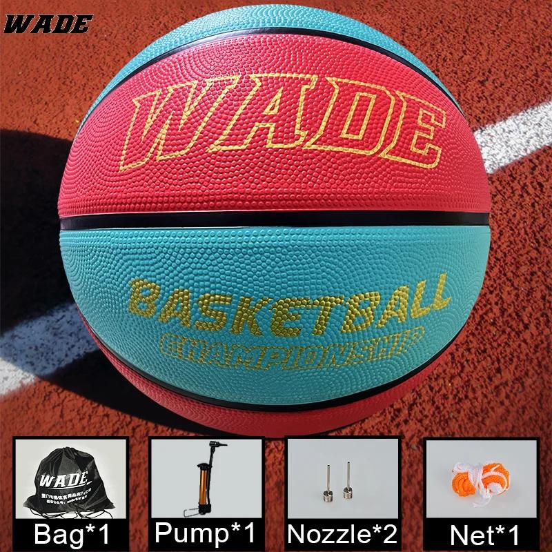 WADE-Bola de basquete original para crianças e adultos, bola de borracha ao ar livre, bola de treinamento, tamanho 7 - Image 1