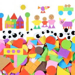 Brinquedos artesanais diy esponja remendo preto e branco olhos forma cor cognição geometria triângulo círculo quadrado crianças artesanato brinquedo tmz - Image 1