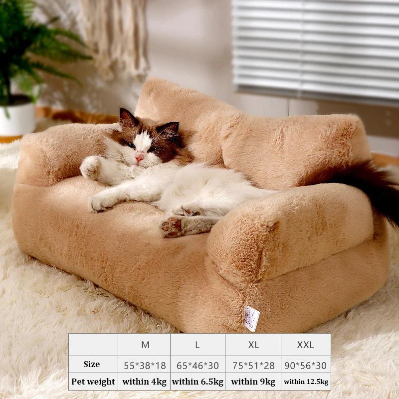 Confortável cama de pelúcia para cães pequenos e médios e gatos, luxuoso sofá quente, ninho de inverno, cama Puppy, Pet Shop - Image 1