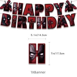 Balões de Látex Deadpool Avengers, Bandeira de Super Herói, Decoração de Festa, Air Globos para Criança, Menino - Image 2