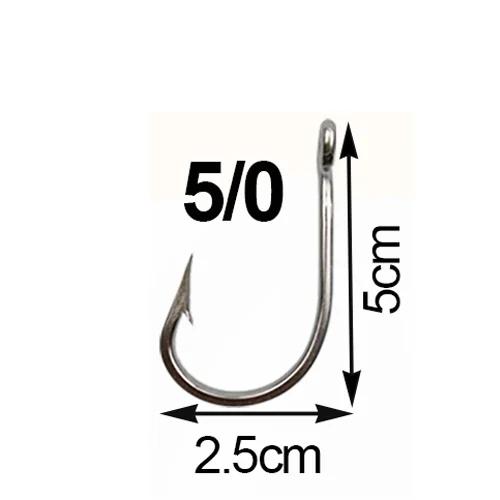 Jsm 5 pçs 7691 aço inoxidável grande jogo ganchos de pesca 4x tubarão atum isca viva anzóis grande tamanho 5/0-13/0 - Image 1