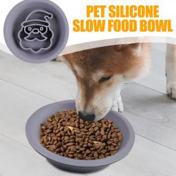 Natal tema dupla face pet alimentação tigela, alimentador lento para comida de gato, Desenhos animados, alimentação suprimentos, comida seca e úmida - Image 2