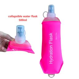 Garrafa de Água Dobrável AXEN, Frasco Macio Dobrável para Maratona, Trail Running, Jogging, Camping, Ciclismo, TPU, 500ml - Image 4