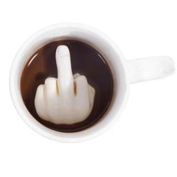 Caneca cerâmica do dedo médio para misturar café e leite, Design criativo, copo de água engraçado, estilo novidade, branco - Image 3
