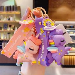 Kawaii PVC Soft Rubber Boneca Chaveiro para Crianças, Unicórnio, Estilo Anime, Saco Chaveiro, Enfeites Acessórios, Brinquedos infantis, Presentes de aniversário - Image 2