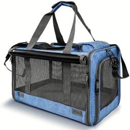 1pc grande sacos de gato portátil saco de transporte do cão malha respirável dobrável bolsa companhia aérea aprovado saco de viagem para animais de estimação saco de transporte gatinho - Image 1