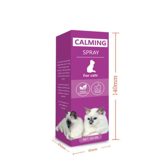 Spray Calmante Anti-Stress para Gatos com Feromônias e Suprimentos de Saúde - 60ml