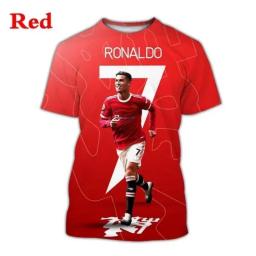 Cristiano Ronaldo estrela do futebol masculino camiseta estampada em 3D, camiseta extragrande, gola O, tops de manga curta, moda verão, nova - Image 2