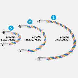 Brinquedos de corda de algodão para papagaio Brinquedos de escalada de papagaio elástico Balanço resistente do pássaro Gaiola de chicote Brinquedo de mordida de cor - Image 6