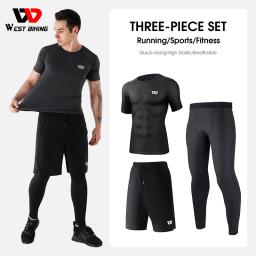 Roupas de Compressão Esportivas, Vestimenta de Academia, Exercícios, Corrida, Caminhada, Masculina, Jogging, 5 Peças por Conjunto - Image 2