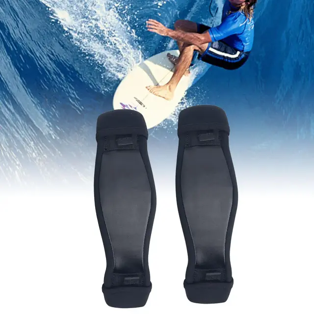 Ajustável Windsurf Foot Strap em Webbing Preto para Paddle Boarding - Acessório de Praia 11,02" x 3,35", Pacote com 2 Unidades
