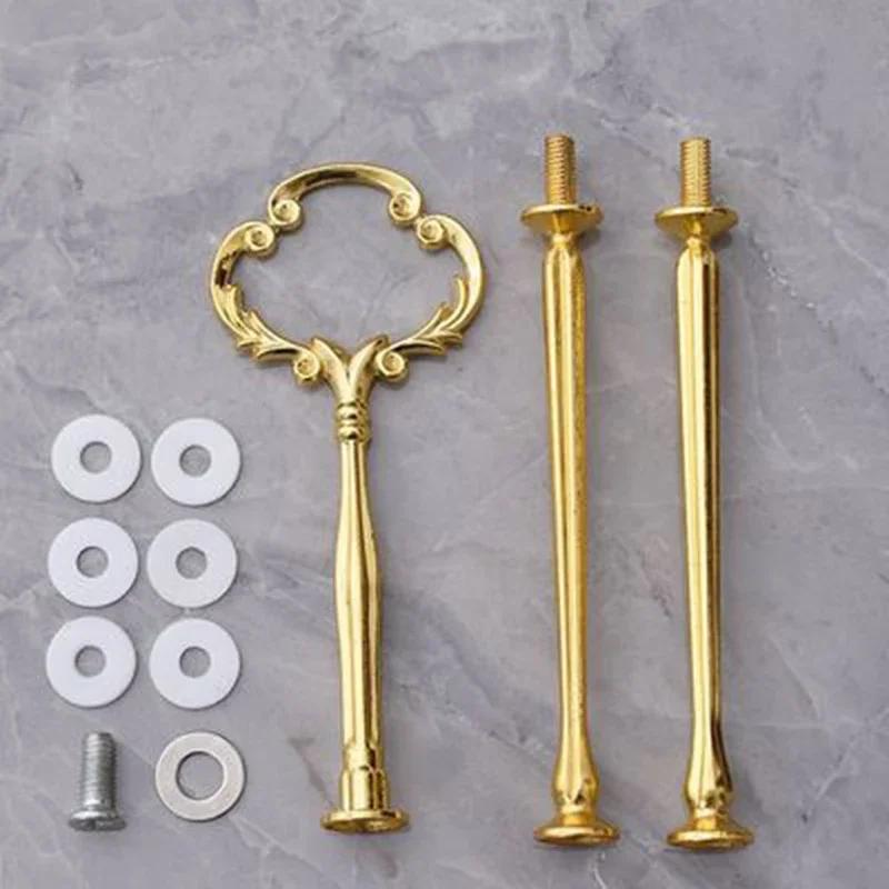 Suporte de placa de bolo com alça 3 camadas Suporte de hardware para festa de casamento Cupcake de resina Prato de sobremesa Suporte para servir - Image 1