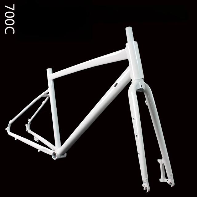 Quadro de Bicicleta de Estrada de Cascalho Off-Road Alumínio Barra Plana Todo-o-terr Garfo 7mm