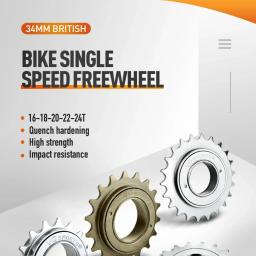 Vg sports 16t 18t 20t 22t 24t 34mm peça de roda dentada de roda livre de bicicleta de velocidade única para bmx 1 velocidade engrenagem de cog acessórios de bicicleta - Image 2