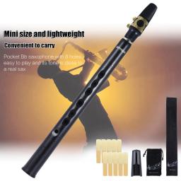 Ammoon-Mini bolso Bb saxofone, Sax, ABS com Alto bocais, Reed Bolsa de Transporte, instrumento de sopro, saxofone Acessórios, 10pcs - Image 2