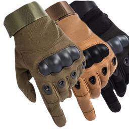 Luvas táticas de dedo longo Luvas de lona Design de casca macia Forças especiais, escalada, motocicleta, esportes de fãs, inverno, 1 par - Image 1