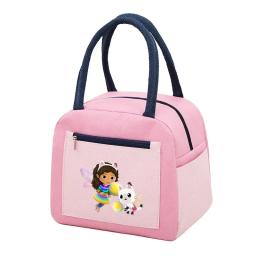 Gabby Dollhouse Saco de almoço impresso para crianças, saco térmico térmico, alta capacidade, mochila escolar isolada, lancheira portátil, sacolas de piquenique - Image 4
