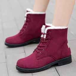 Botas femininas de neve botas planas para mulheres plataforma senhoras sapatos de pelúcia manter botas quentes senhoras pele novos sapatos de inverno botas mujer - Image 3