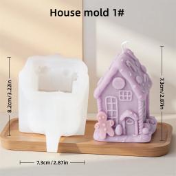 3d casa de natal vela molde silicone diy criativo cabine log cabine aromaterapia gesso molde casa decoração natal presente ferramenta - Image 3