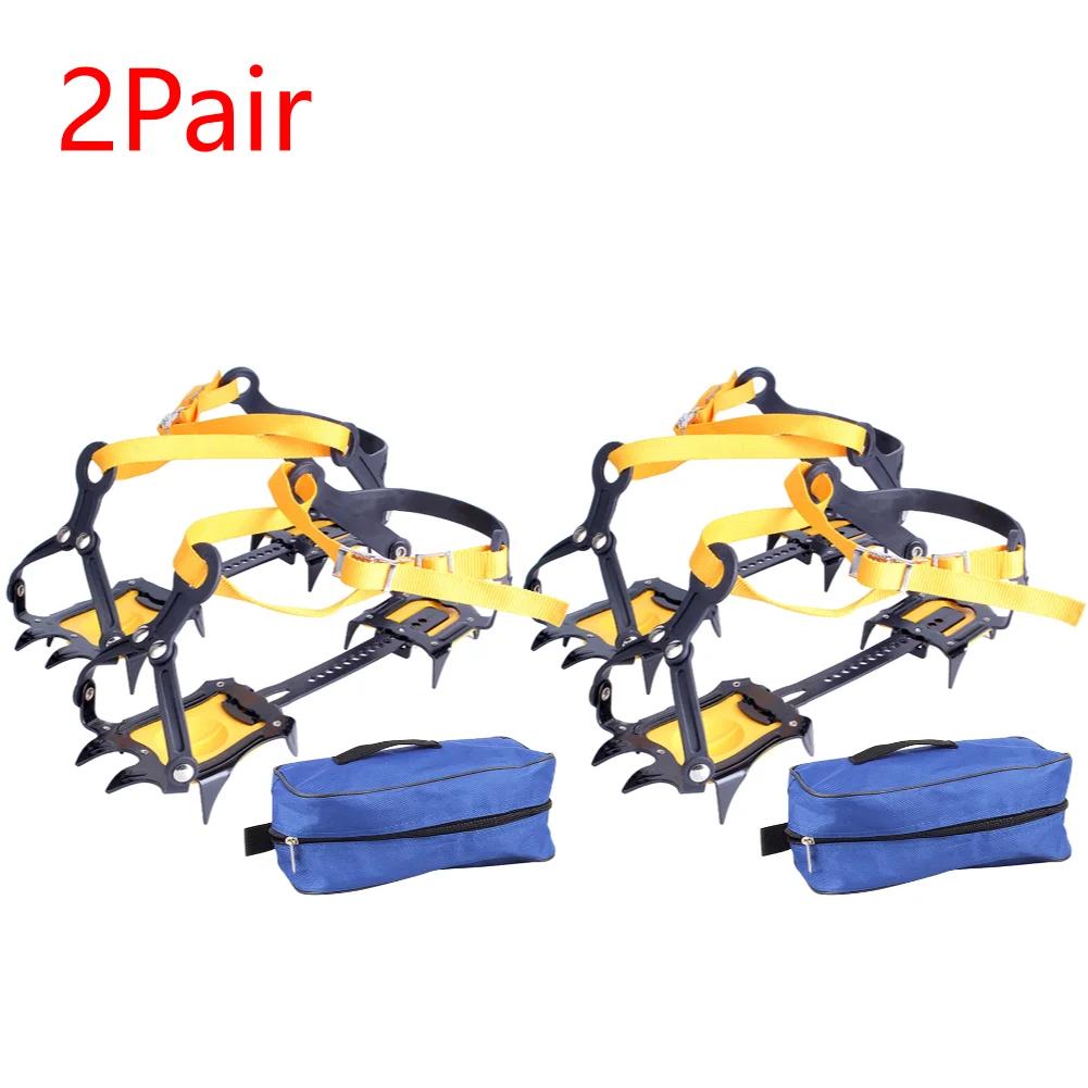 Kits de escalada de gelo em aço inoxidável 1 par de crampons empacotos neve antiderrapante sobre sapatos para caminhadas, pesca, 10 dentes - Image 1
