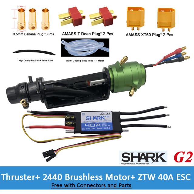 Bomba de jato de água com 2440 motorswater jaqueta de resfriamento e ztw 40a esc para barcos a jato rc
