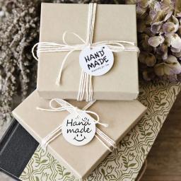 100 peças de papel kraft cartão de agradecimento etiqueta de presente artesanal para festa de casamento lembranças de chá de bebê/biscoitos etiqueta decorativa - Image 5