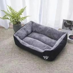 Canil quadrado de pelúcia para animais de estimação, sofá lavável para cães de médio e pequeno porte, cama macia para gatos, acessórios - Image 6