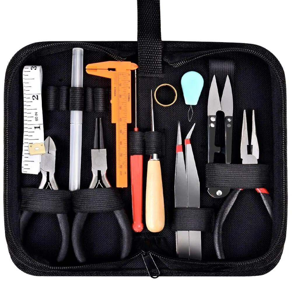 Kit De Ferramentas Para Fazer Jóias Com Zíper, Estojo De Armazenamento Para Artesanato E Reparação De Jóias, 19Pcs - Image 1
