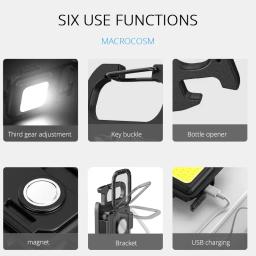 Super brilhante mini cob chaveiro lanterna lâmpada de carregamento luzes acampamento com ímã 4 modos iluminação para acampamento casa - Image 2