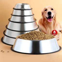 Grande capacidade aço inoxidável pet alimentação tigela, gato e cão beber tigela, alimentador de metal, durável, fácil de limpar - Image 1