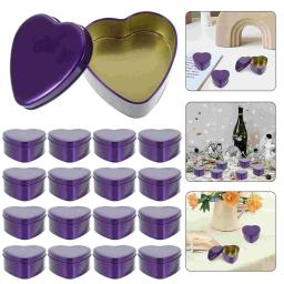 10 pçs coração latas de metal metal doces caixas de chocolate caso latas recipientes com tampa para fazer doces roxo 9x9x45cm - Image 1