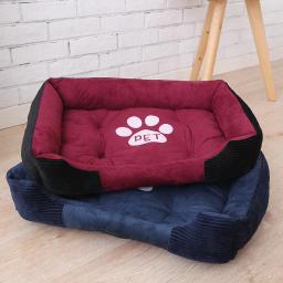 Sofá-cama de lã macia para animal de estimação, Cama quente para cães pequenos e grandes, Fundo impermeável, plus size, gato, outono, inverno - Image 2