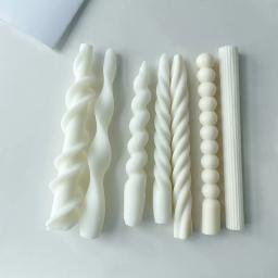Molde de vela longa espiral, Moldes de silicone para fazer velas, Cilindro listra, acrílico, PC, DIY - Image 3