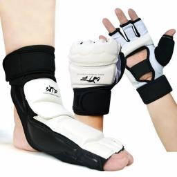 Luvas de couro para crianças, Meias de artes marciais, equipamento de artes marciais, boxe karatê, moda infantil, 1 conjunto - Image 1