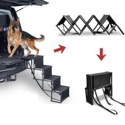 Escada antiderrapante para animais de estimação, escada dobrável para cães para entrar e sair do carro, rampa de escada para animais de estimação ao ar livre, cães grandes e gatos - Image 2